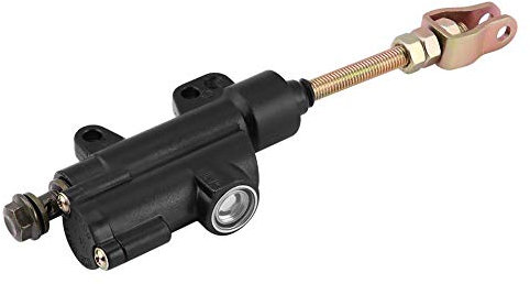 Cilindro maestro de freno trasero universal, bomba de cilindro maestro hidráulico de freno de pie trasero Keenso plateado para moto ATV Dirt Bike(Negro)