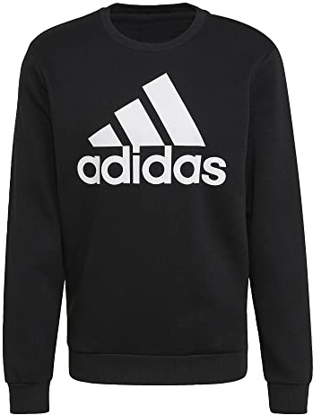 adidas Men's Standard Fleece Sweatshirt, Black/White, Medium