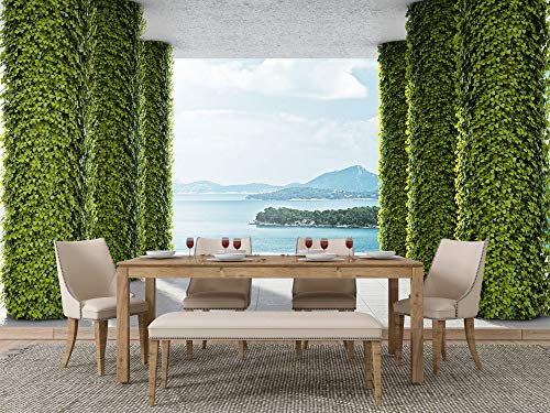 Oedim Fotomural Vinilo Para Pared Terraza con Vistas al Mar | Mural | Fotomural Vinilo Decorativo | 100 x 70 cm | Decoración comedores, salones, habitaciones