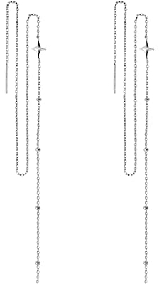 SLUYNZ 925 Sterling Silber Stern Lange baumelnde Ohrringe Kette für Frauen Teenager Damen Linie Ohrringe Quaste Kette