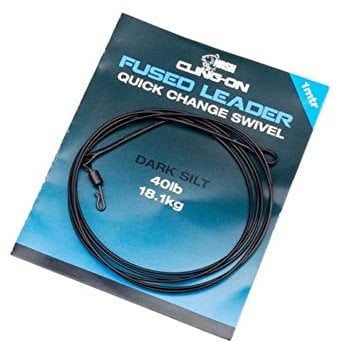 Nash Cling-On Fused Leader Quick Change Swivel 1m Dark Silt T8175 Vorfach Rig