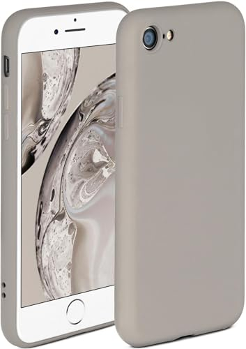 ONEFLOW Soft Case für iPhone 7/8 / SE (2020/2022) Hülle aus Silikon mit Kameraschutz, Silikonhülle mit erhöhtem Schutz fürs Display, Backcover Schutzhülle, weiche Handyhülle, Taupe