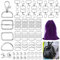 Mardatt 100 Stück 3 Farben Hardware Schnallen Kit inklusive D-Ring, Dreieck Schieben Quadrat Ringe Magnetische Snap Swivel Verschluss Haken, Silber, 1 inch/25mm