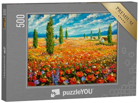 puzzleYOU: Puzzle 500 Teile „Ölgemälde Einer Blumenwiese von Claude Monet“ – aus der Puzzle-Kollektion Gemälde, Künstler, Ölbilder