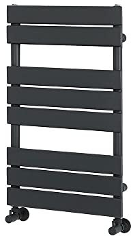 Milano Lustro Anthracite Flat Panel Heated Towel Rail - 825mm x 450mm