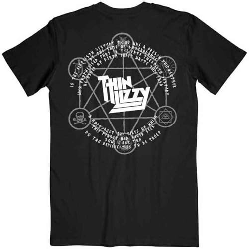 Thin Lizzy T Shirt Angel of Death Band Logo Official Mens Black S