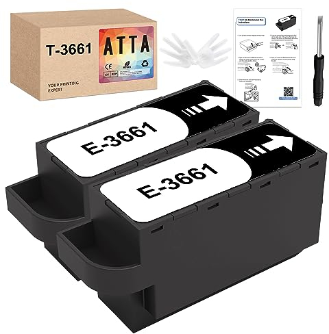 Atta T3661 Wartungsbox C13T366100 Kompatibel für Epson XP-6000 XP-6100 XP-8600 XP-8605 XP-6005 XP-15000 XP-8500 XP-8700 XP-970 XP-6105 Drucker wartungskit, Wartungskasten T3661 Resttintenbehälter