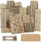 Prasacco 5 Blätter Kraft Geschenkpapier, Geburtstag Geschenkpapier 70 x 50 cm Umweltfreundliches Kraftpapier mit 2 Bündel Juteschnüren (ein Bündel von 10 m) und 10 Etikett für Geburtstage, Feiertage