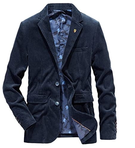 Sawmew Sakko Herren Regular Fit Cord Casual Blazer Sakko Herren Hochzeitsanzug Herren Jackett Sakko Herren GroßE GrößEn für Freizeit Blazer Sportsakko