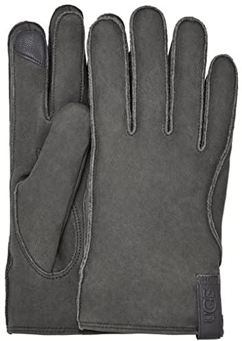 UGG Clamshell Logo Lederhandschuhe Handschuhe Herrenhandschuhe (M - grau)