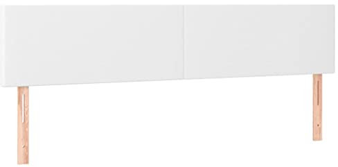 vidaXL 2X Kopfteil Betthaupt Polsterkopfteil Bettkopfteil für Bett Bettgestell Bettrahmen Schlafzimmer Bettzubehör Weiß 80x5x78/88cm Kunstleder