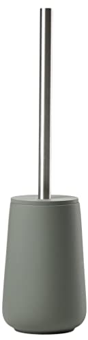 Zone Denmark Nova Toilettenbürste, Klobürste aus Porzellan und Edelstahl, WC Bürste mit Bürstenhalter, Soft-Touch-Beschichtung, Durchm. 10,3 cm, Höhe 37 cm, Olive Green