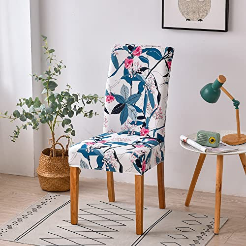 Highdi Stuhlhussen 1/2/4/6er Set Spannbezug Stuhlbezüge, Universal Abnehmbare Waschbar Stuhlbezug Elastisch Hussen,Stretch Stuhlüberzug für Esszimmer Hotel Party (4 Stück,Gelee-Blume)