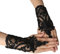 Uposao Frauen Spitze Handschuhe,Kurz Spitzenhandschuhe Hochzeit Braut Hochzeitshandschuhe UV-Schutz Fingerlose Handschuhe Damen Mädchen Party Tea Halloween Karneval Kostüm Zubehör,Schwarz