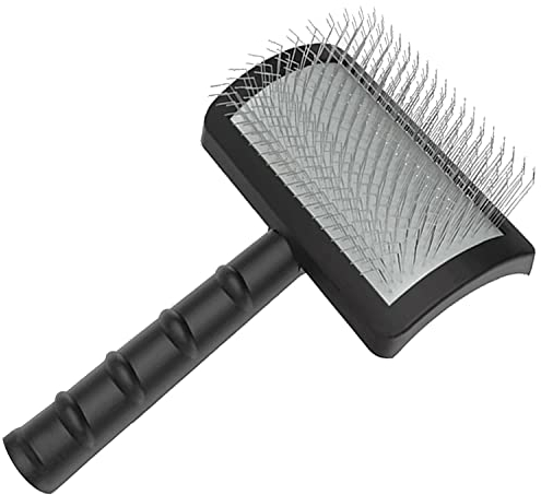 berjalan 1 Brosse à Lisser Ferme pour Chiens - Brosse à Lisser Extra Longue pour Chien de Grande Taille, Brosse MéTallique et DéMêLage (Noir)
