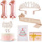 Dekorationen zum 11. Geburtstag für Mädchen, einschließlich Schärpe und Tiara, 11 Kerzen und Kuchenaufsätze, rotgoldene Luftballons, 3D-Geburtstagskarte, Barbie-Geburtstagsgeschenke zum 11. Geburtstag