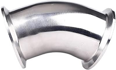 MAHIE 3/4-4(19mm-102mm) Tri-Clamp 1,5 2 2,5 3 3,5 4 45-Grad-Bogen SUS304 Edelstahl-Sanitär-Rohrverschraubungsverbinder Homebrew Cheerfully (Size : 45mm x Ferrule 64)