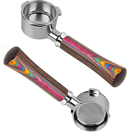 IKAPE Coffee Products 54mm Bottomless Bare Portafilter Compatible with Breville Barista Series BES870/878/880 54mm Machines and Solis Barista Machines (Capacity Filter Basket Included)