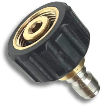 M&M Smartek Adaptateur de tuyau de nettoyeur haute pression Quick Connect M22 filetage IG (M22-14 mm IG vers raccord mâle 3/8)