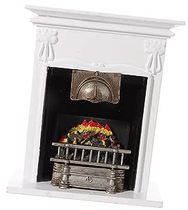 perfk 1:12 Maßstab Miniatur Kamin, Holz Puppenhaus Kamin, Mini Fee Puppenhaus Dekoration Miniatur Möbel Zubehör für Kinder Kinder Spielzeug