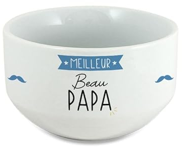 DECOHO Bol personalisé Prénom pour petit déjeuner modèle Meilleur Beau Papa - Idée cadeau beau papa