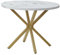 EGOONM Table de Salle à Manger Ronde en Imitation Marbre, Table de Cuisine Moderne avec Pieds en Métal pour Salle à Manger, Cuisine, Salon, etc. (Blanc/Or)