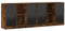 SDWEHO7 Standregal, Bücherregal mit Stauraum, Multifunktional Wohnzimmer Regal Aufbewahrungsregal Büroregal mit Türen Räuchereiche 204x37x75 cm Holzwerkstoff