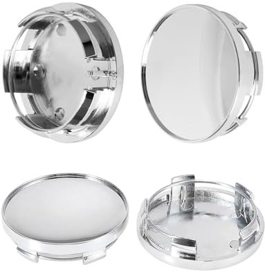 UYRVAPE 4 PCS Centre de Jante Capuchons - Cache Moyeu Centre de Roue, Enjoliveur de Voiture, Bouchon de Jante argent, Plastique ABS Cache-Moyeu, Jantes Enjoliveurs Accessoires pour Voitures,OD 65mm