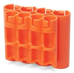 Storacell AA + AAA Combo Battery Storage Caddy, Orange, Holds 4 AA + 4 AAA Batteries (Not Included), The Original Battery Caddy, Made in The USA