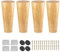 3 Inch Solid Wood Furniture Legs Set of 4 Replacement Round Conical Tapered Legs with Mounting Plates Screws and Floor Protectors Modern Vintage Style for DIY Chair Sofa Bed Straight Leg Design