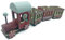 Acan Tradineur - Tren navideño de Madera de 39 cm - Diseño de Caramelos y Galletas - Decoración navideña - Ideal para dejarlo Debajo de árbol - Color Rojo y Blanco