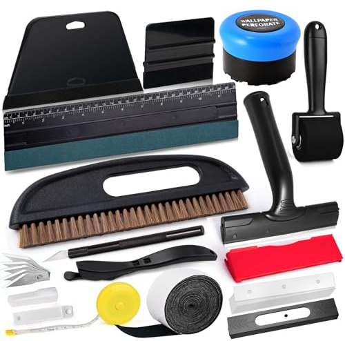 NEWISHTOOL Wallpaper Kit Wallpaper Smoothing Tool with Squeegee Smoother, Seam Roller, Wallpaper Brusher, Wallpaper Stripper, Sticker Scraper for Applying Peel and Stick Wallpaper, Vinyl Backsplash
