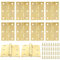GBACHOOSE 10 Pcs Modern Gold Stainless Steel Brushed Door Hinges, 3 Inch (75mm), Pack of 10 with 60 Screws