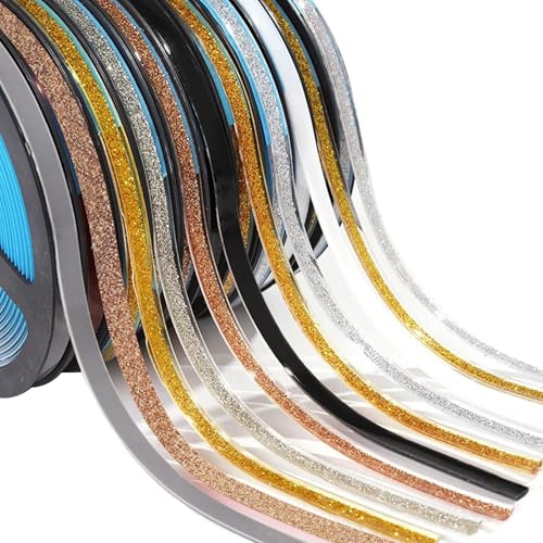 Inscrip 5M Flexible Viertelstab Deckenleisten Selbstklebend Sockelleiste Zierleisten, Wasserdichte Dichtungs Zierleisten für Wandkanten, Schrankkanten, Abschlussleiste,Deckenkanten (Edles Gold 8mm)