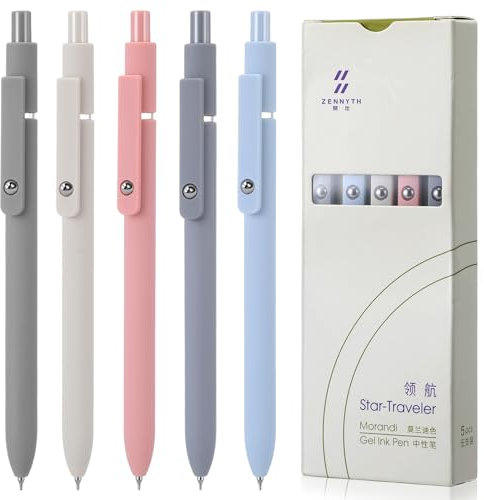 Sibba 5Stück Einziehbare Gelschreiber 0,5mm Feine Spitze Kugelschreiber Gelstifte Schwarze Tinte Glattes Schreiben Hochwertig Tintenstifte Aesthetic Stifte für Schule Büro Bürobedarf Kleine Geschenke
