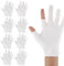 8 Pairs Cotton Gloves for Eczema,Moisturizing Cotton Gloves,Touch Screen Moisturising Glove,for Dry Hands,Repair Rough Cracked Dry Hand Skin,Unisex (White)
