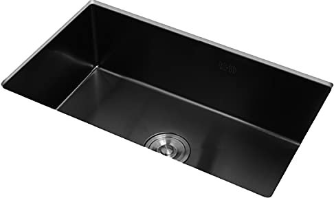 GAOXIONG Spülbecken, großes Spülbecken für die Küche aus Edelstahl, integriertes Unterbauwaschbecken für den Haushalt, rechteckiges Einzelbeckenbecken
