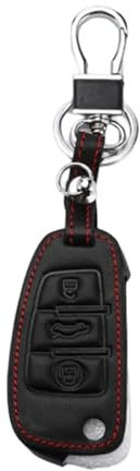 Voiture en Cuir Porte-clés Porte-clés 3 Boutons Télécommande Pliante Porte-clés, pour Audi A3 A4 A6 A8 TT Allroad Cabriolet Quattro