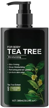 Teebaumöl Body Lotion, Für Gesicht Körper Und Füße Intensive Feuchtigkeitscreme Für Trockene Und Fettige Haut Anti-Falten Wirkung Mit Natürlichen Pflanzenextrakten Für Männer Und Frauen (1PCS, 300ML)