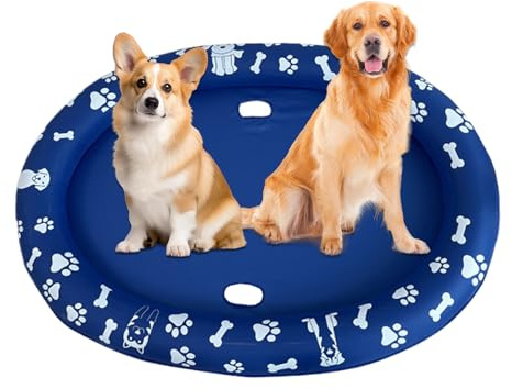 Hundebadewanne, Hunde Luftmatratze Pool, Hundeduschwanne, rutschfeste Aufblasbare Faltbare Kratzfeste Schwimmhilfe Für Pool Fluss Pflege Wasserspiel