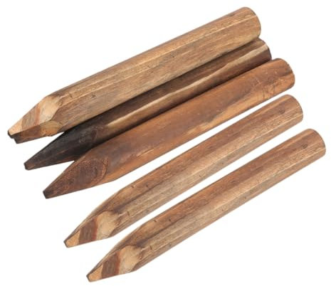 BEBEMOKO 6Pcs Weather Resistant Wooden Garden Fence Stakes Durable Decorative Border Pickets Carbonized Landscape Edging for Flower Beds Parks and Outdoor Spaces