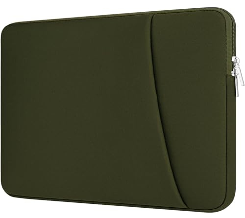 HEDUGO Laptop Sleeve Case with Zipper Accessory Pocket Compatible with 15 to 16 inches MacBook Air/Pro Padded Computer Pouch Cover Shockproof Protective for 15” to 16” Laptop/Chromebook/Tablet, Green