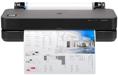 HP DesignJet T210 24 Zoll 61 cm 8AG32T, Großformatdrucker, Plotter, Standard A4-A1, 45 Sek A1-Ausdrucke/Stunde, Wi-Fi, Ethernet, 2400x1200 DPI, Recyceltes Metall, 2 Jahre Garantie, Click, Schwarz