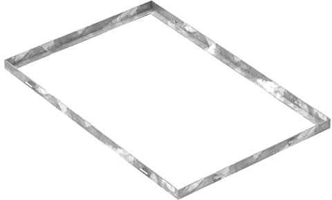 Fenau | Marco de rejilla 400 x 600 x 23 mm para una altura de rejilla de 20 mm (galvanizado en caliente - con ranura para anclaje a la pared) - (Apto para rejilla 390 x 590 x 20 mm)