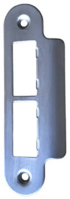 Satin Stainless Steel Strike Plate for Door Frames Plated Finish 114mm Long Round Edge