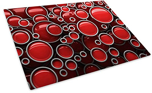 Red Black Chic Glass Chopping Board Kitchen Worktop Saver Protector
