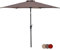 GOPLUS Grand Parasol de Jardin Exterieur, 2,7M Parasol Inclinable à 35° avec 8 Baleines, Manivelle, Abri d'Ombrage avec Protection Solaire, pour Plage Terrasse Piscine, sans Base, Café
