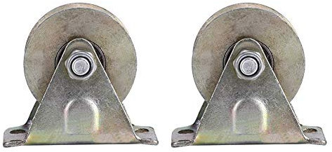 Vobor V-Groove Wheel - Stahlrolle 2 Zoll V-Schiene mit Halterung Schiebetürrolle Stahl for Umgekehrte Spur 2Stk