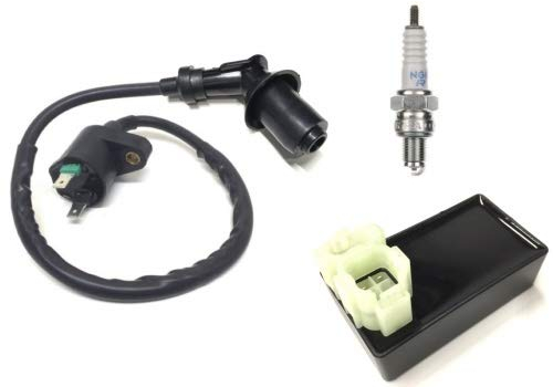 Zündspule + CDI Zündkerze Zündkerzenstecker passend für Peugeot Speedfight 3 & 4 50cc 4-Takt Roller – Zündungsset passend für China Roller 4T