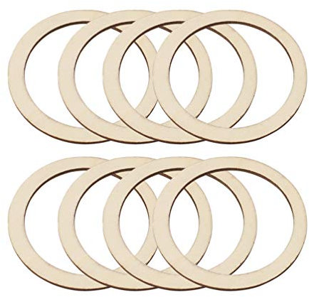 100 Pièces Pendentif Rond Plat En Bois Anneaux De Guirlande De Noël Tranche De Bois Évidée Guirlande Rustique Anneaux Attrape-rêves Anneau De Couronne Brodé Bambou Pièces En Bois